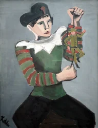 Menino, com, pular jaque